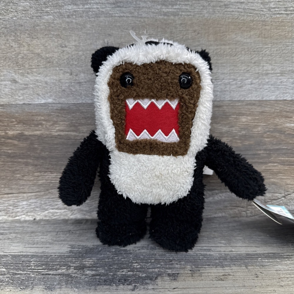 Domo Kun Limited Edition 7" Panda Bear Suit Plush Soft Toy Standing Collectible
